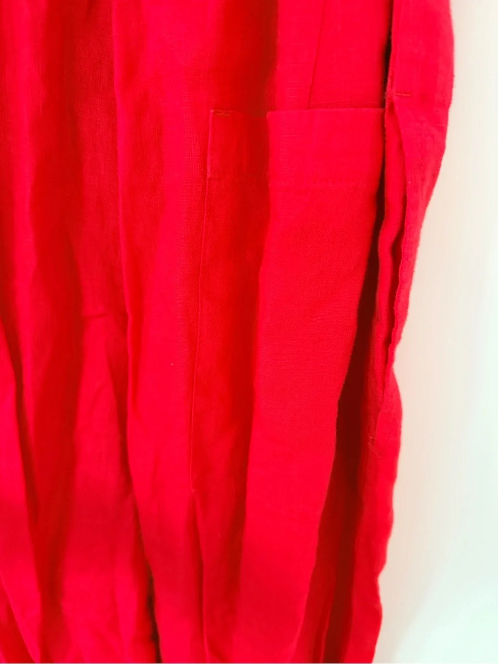 Everlane Red Short-Sleeve Belted Jumpsuit